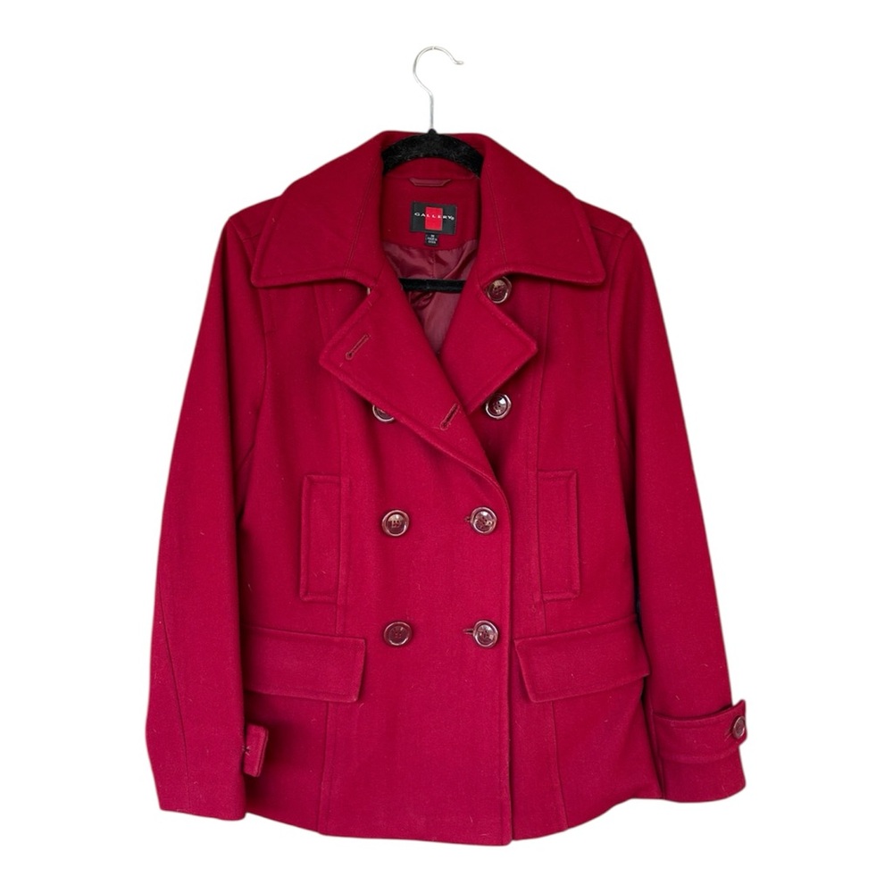 Timeless Classic Gallery Wool Blend Peacoat Women's M‎ Red Double Breasted